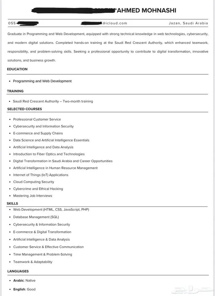 سيرة ذاتية تدعم ATS 3