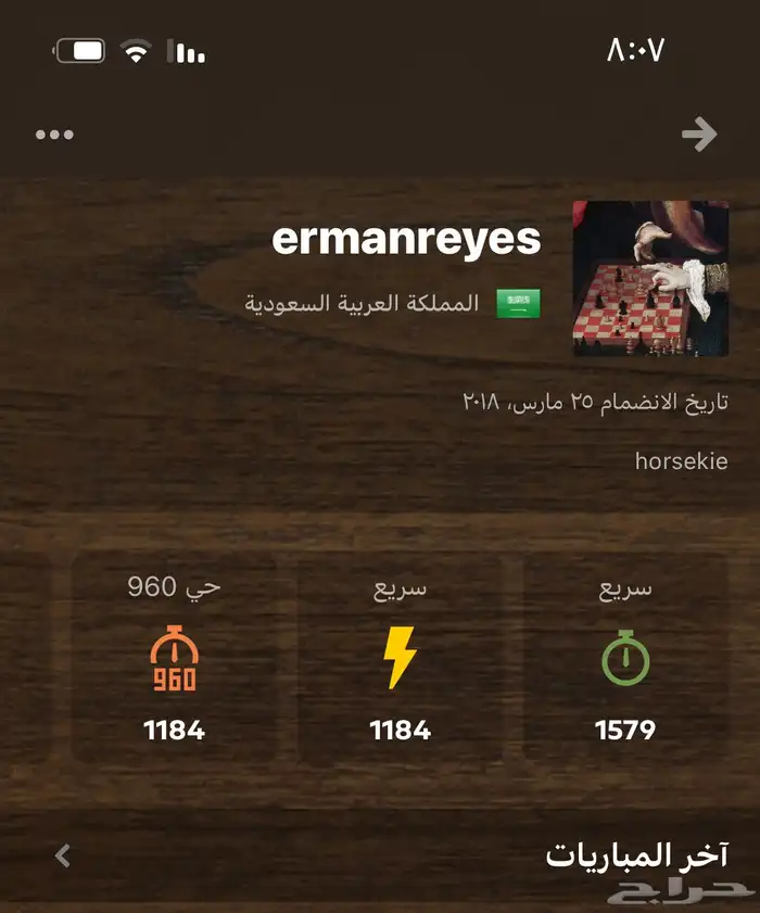 حساب شطرنج انشاء 2018 للبيع chess.com (انباع) 0