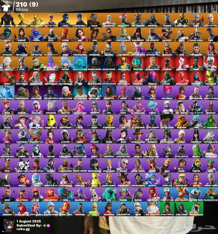 حساب فورت نايت طور الزومبي القديم و 210سكن 0