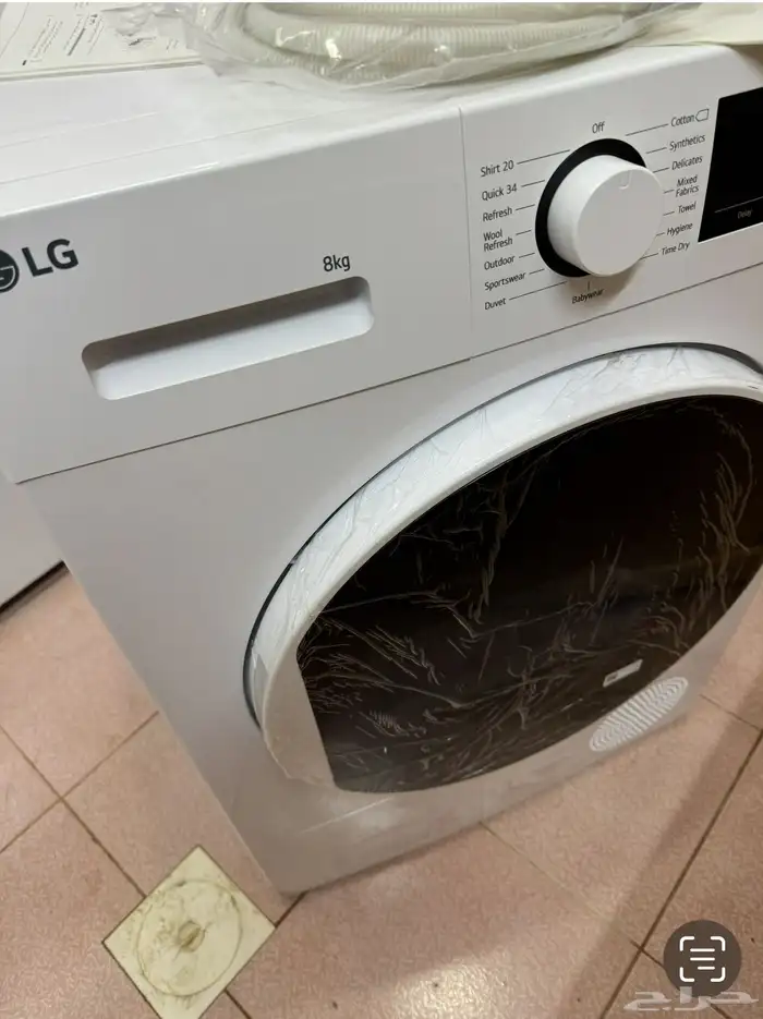 نشافة LG بالمضخة الحرارية  سعة 8 كغم  لون أبيض 0