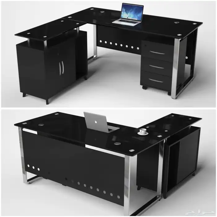 مكتب مودرن زجاج ( 140-160 - 180سم ). 2