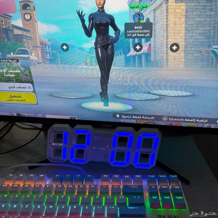 ساعة قيمينق نور ازرق 0