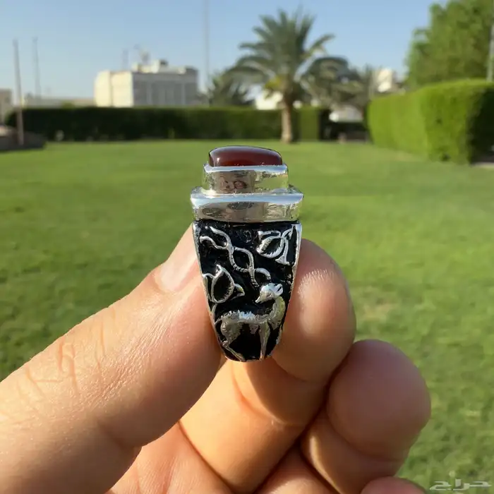 عقيق يماني كبدي بصياغة جنكي 1