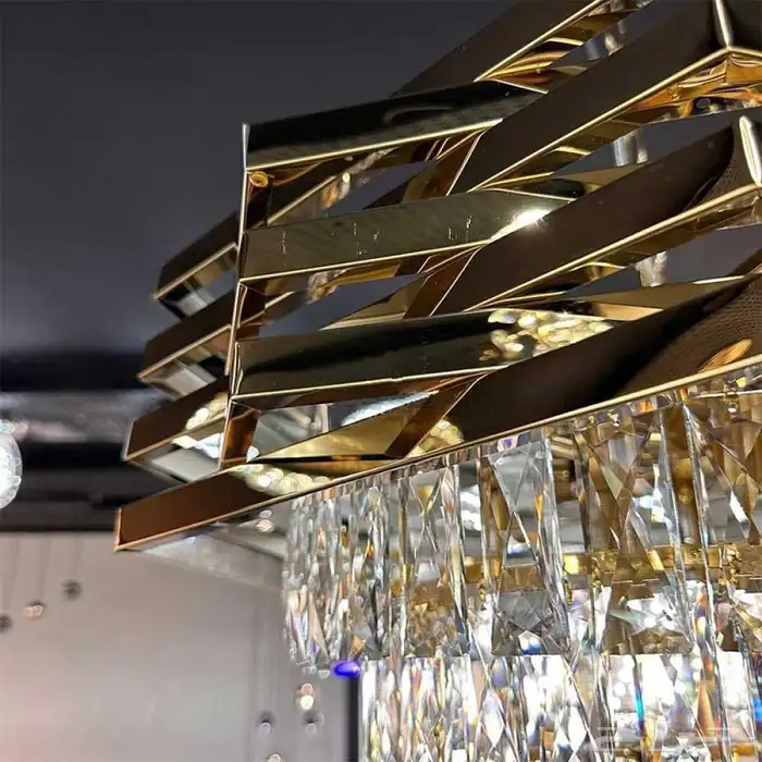 نجف ثريا كريستال ستيل ذهبي قطر 800 7