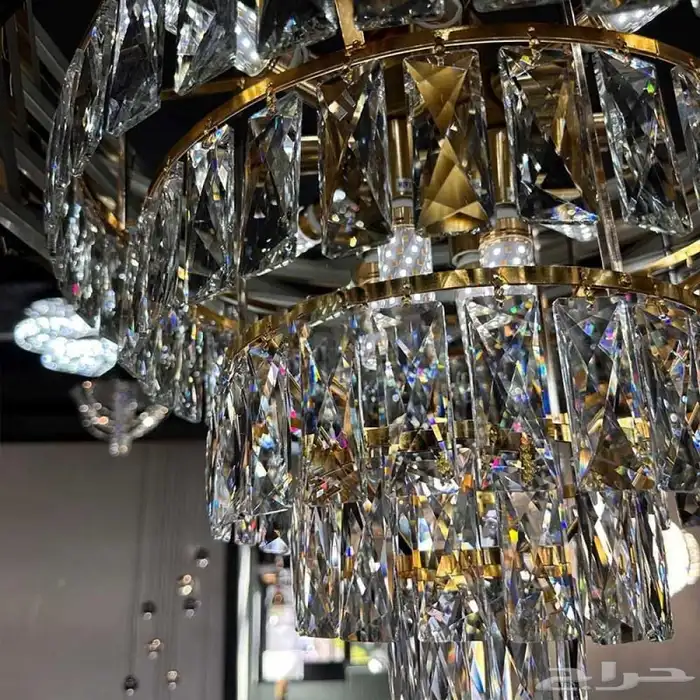 نجف ثريا كريستال ستيل ذهبي قطر 800 5