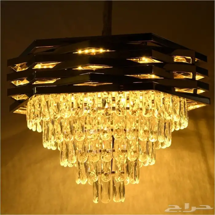 نجف ثريا كريستال ستيل ذهبي قطر 800 4