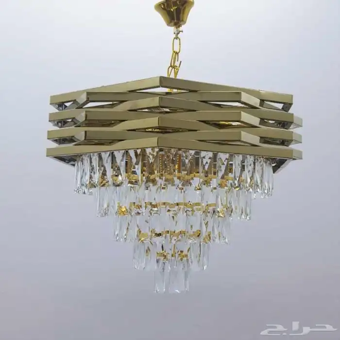 نجف ثريا كريستال ستيل ذهبي قطر 800 3
