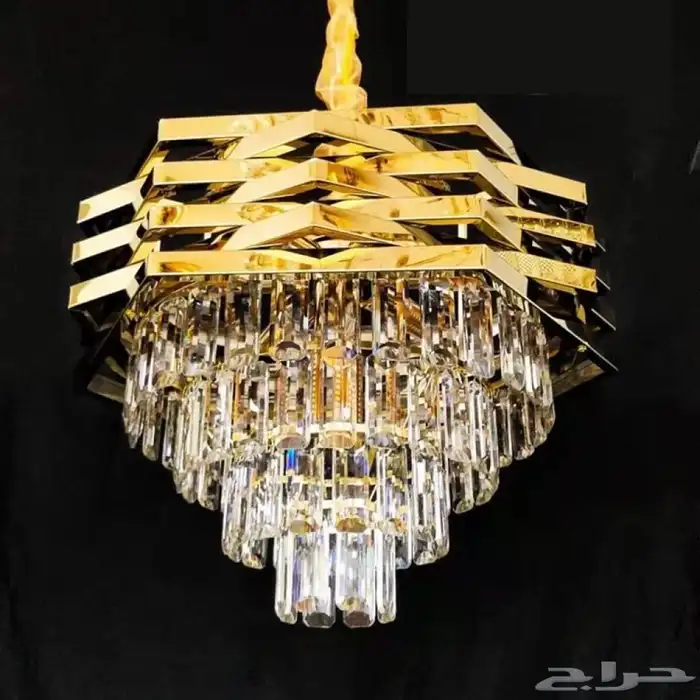نجف ثريا كريستال ستيل ذهبي قطر 800 2