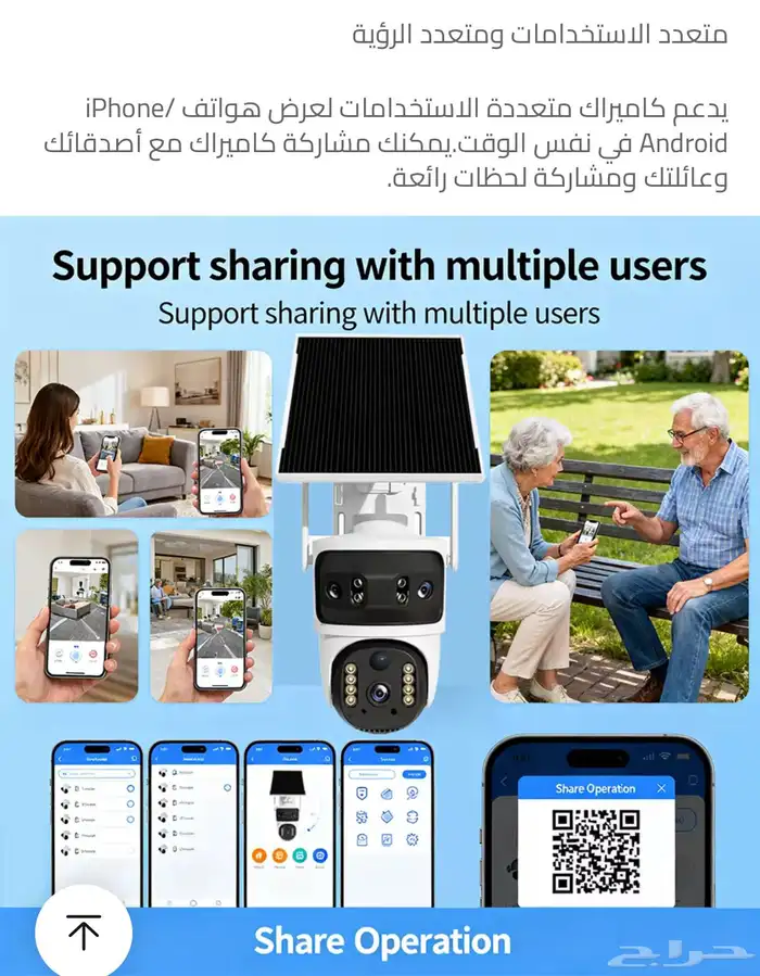كاميرا تعمل على الطاقة الشمسية ثلاث عدسات ( نفذت الكمية) 12