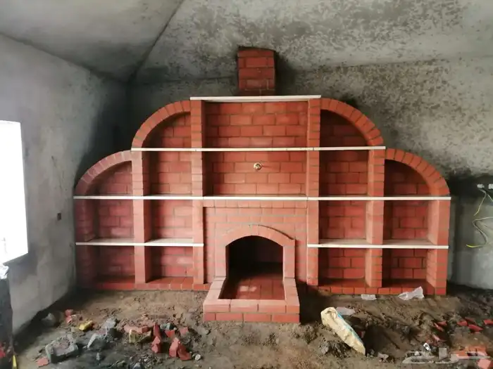 عمل مخابز ومشب نار بلوك احمر مشبات رخام عمل أحمد باكستاني 1