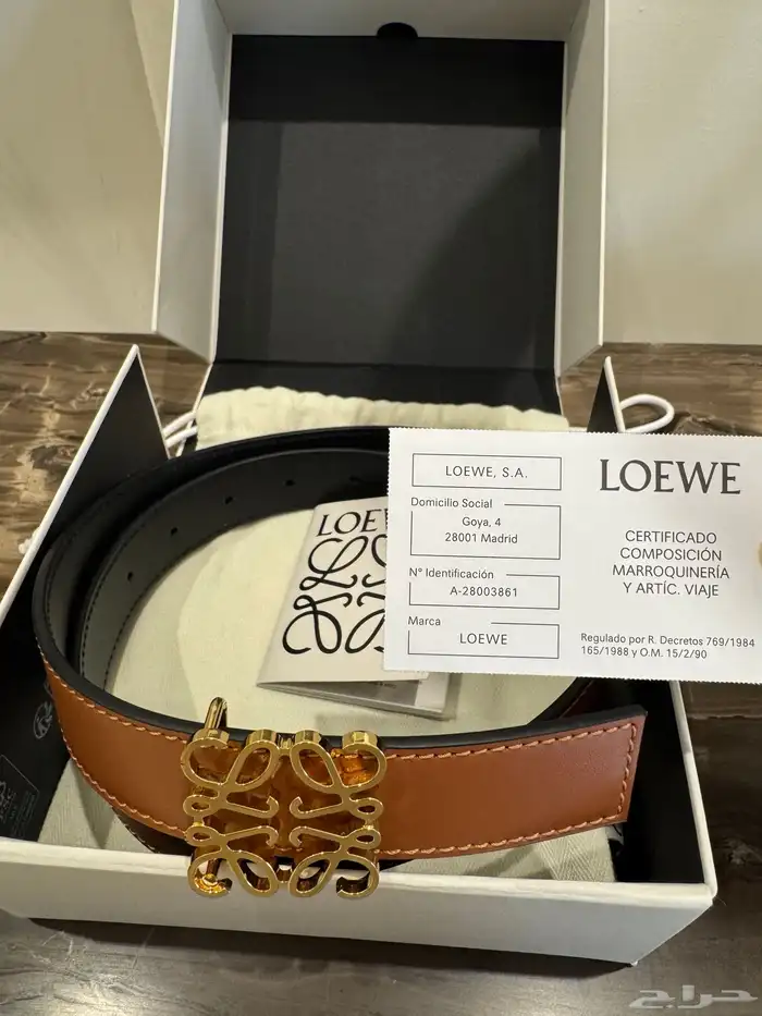 حزام جلد عجل نساء براند LOEWE اصلي استخدام مره واحده 1