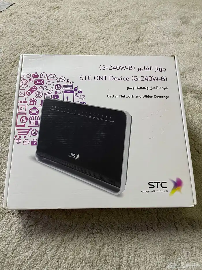 2 مودم فايبر stc ألياف جديد ومستعمل و 2 رسيفر جويtv 3