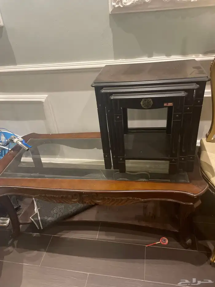 طقم طاولة مع جانبية 4 قطع للبيع 0