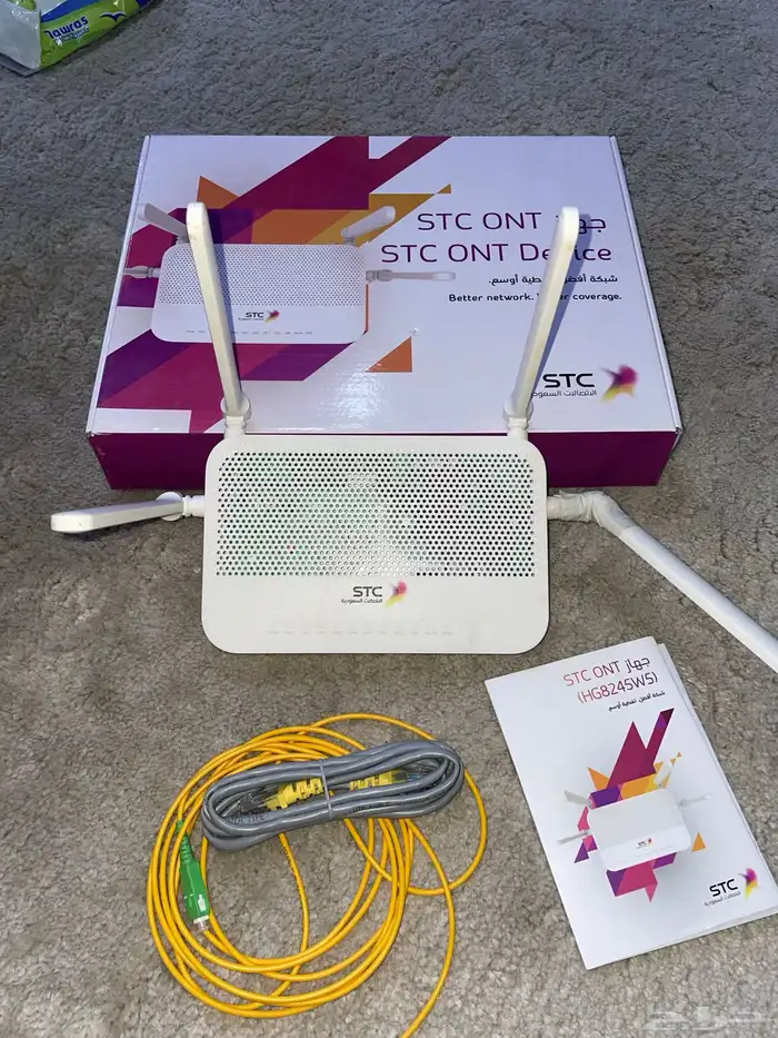 2 مودم فايبر stc ألياف جديد ومستعمل و 2 رسيفر جويtv 5