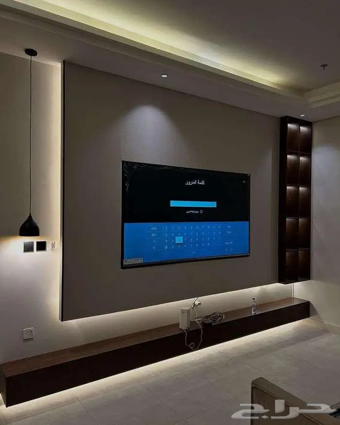 ديكورات مكتبة شاشه خلفية سرير شيبورد بديل الحجر ديكور 6