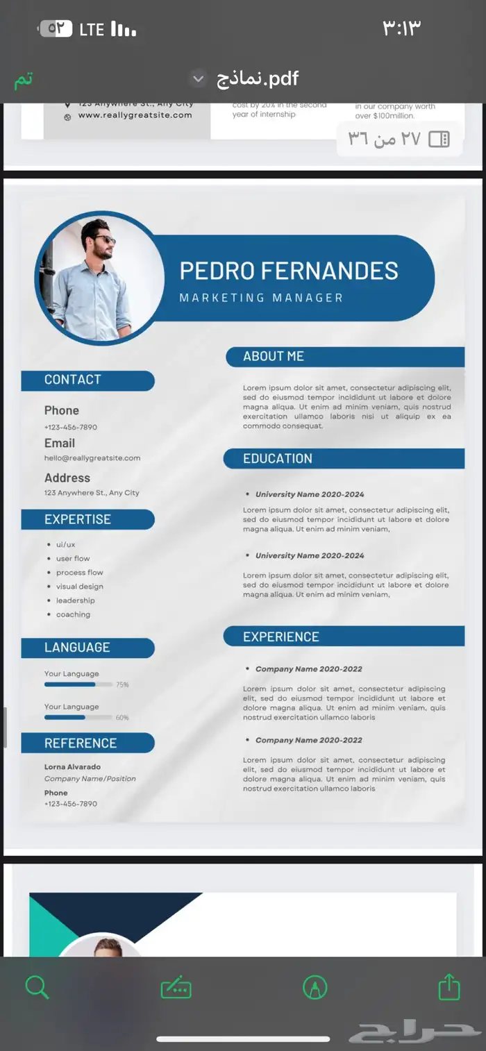 مصمم سيرة ذاتية CV متوافقة لنظام الATS 21