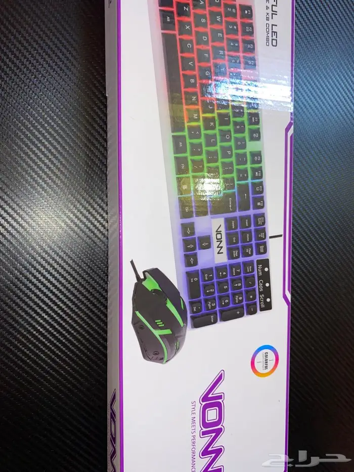 كيبورد وماوس قيمنق VONN سلكي   جديد بالكرتون 2