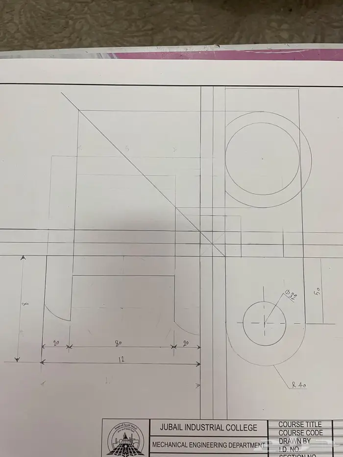 رسم هندسي دراونق لكلية الجبيل بالجبيل الصناعية 5