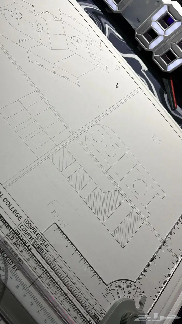 رسم هندسي دراونق لكلية الجبيل بالجبيل الصناعية 2