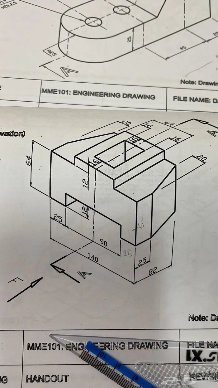 رسم هندسي دراونق لكلية الجبيل بالجبيل الصناعية 3