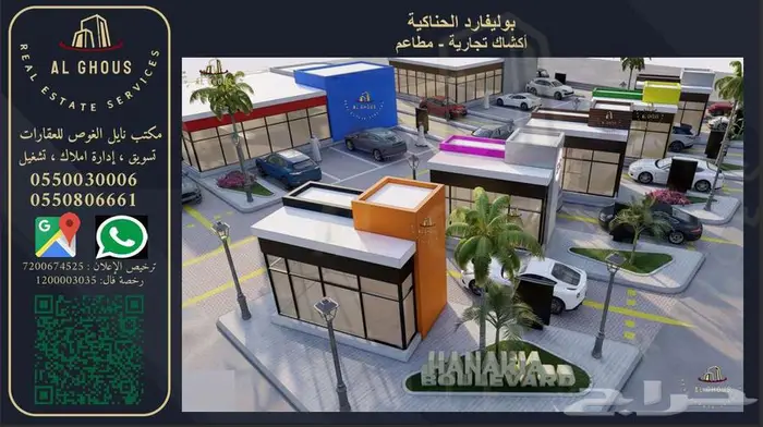 اكشاك تجارية للإيجار في بوليفارد الحناكيه 3