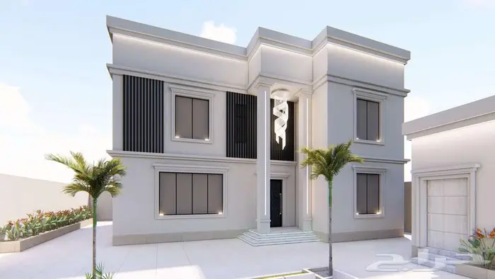 تصميم واجهة ثري دي 3d مودرن ونيوكلاسيك 8