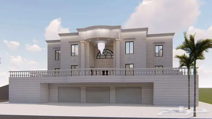 تصميم واجهة ثري دي 3d مودرن ونيوكلاسيك 9