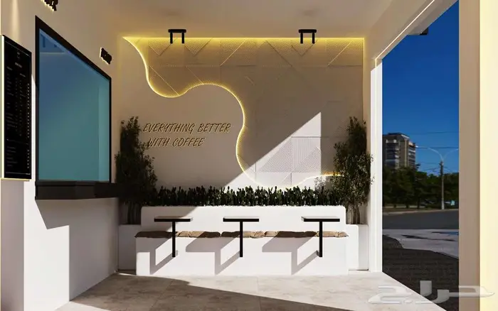 بوث خارجي تصميم ديكور محل برجر تصميم كافيه كوفي تصميم داخلي 12