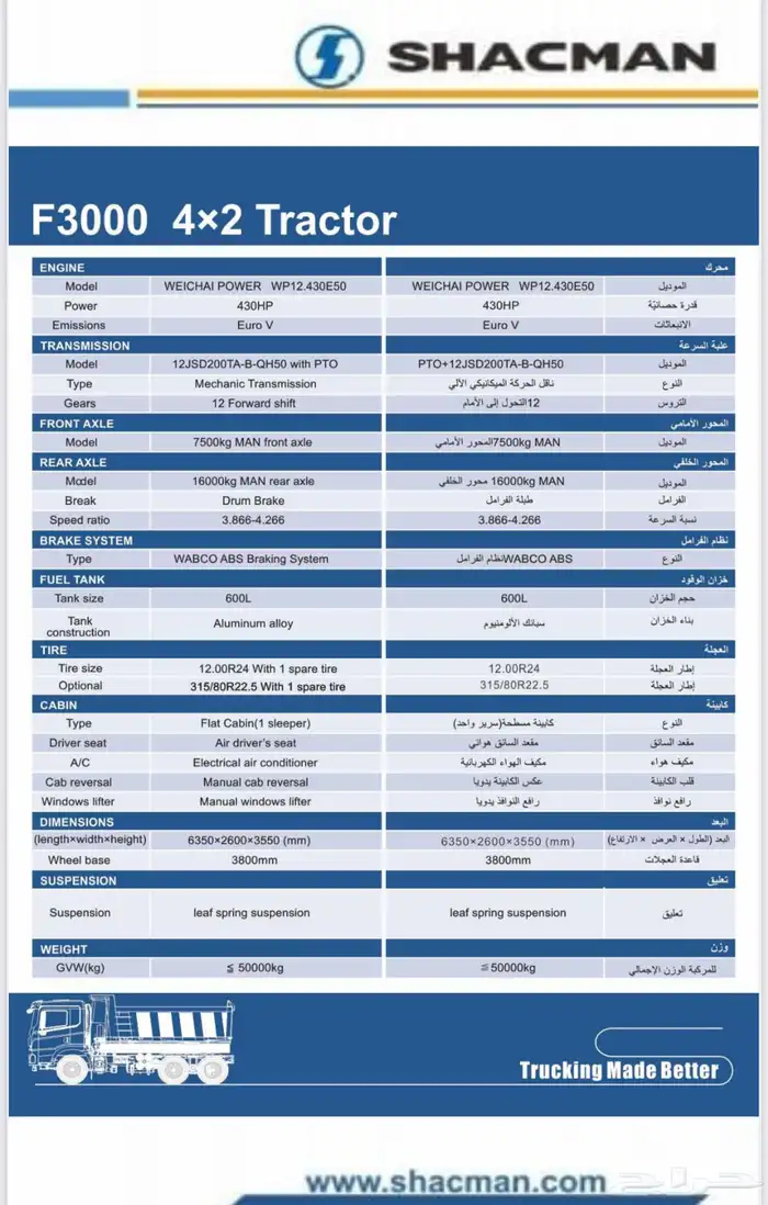 راس تريلة شاكمان 2025 X3000 F3000 3