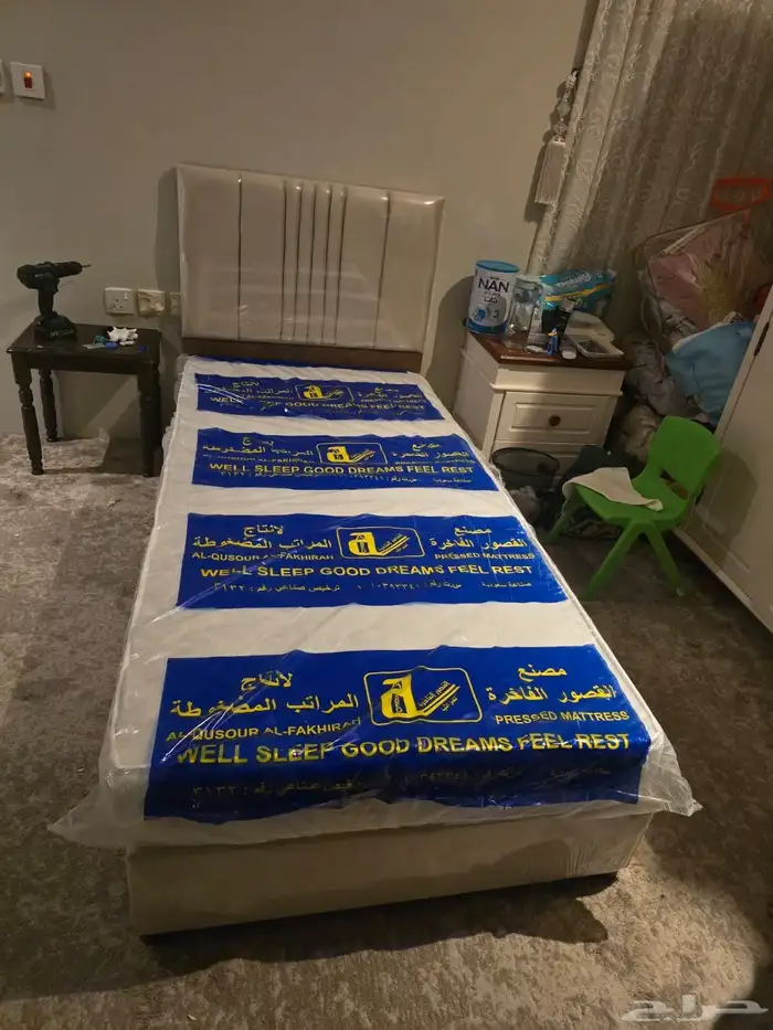 سرير خشب بكس نفر واحد موجود كل الون جديد 2
