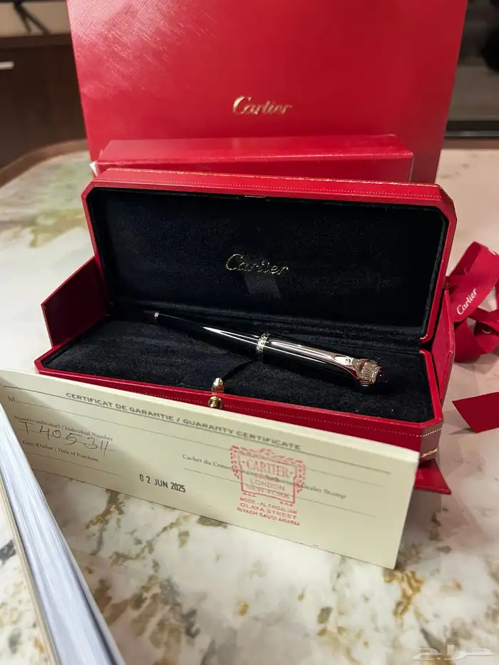 قلم كارتييه حبر جاف (بولبوينت) كامل المرفقات اصلي وجديد 5