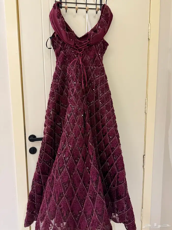 فستان للمناسبات ملبوس مره وحده فقط مقاس 14 جديد 1