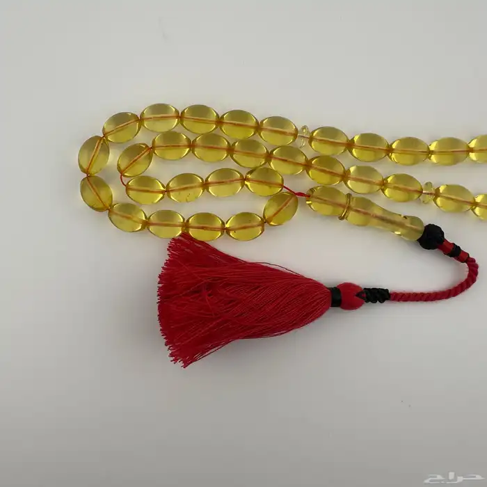 سبحة كهرمان كاريبي شفاف 3