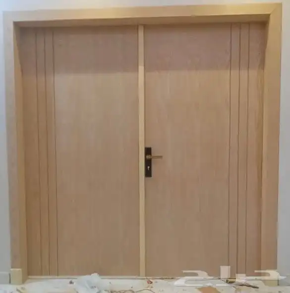 باب قشره سنديان مع زجاج درفتين 1