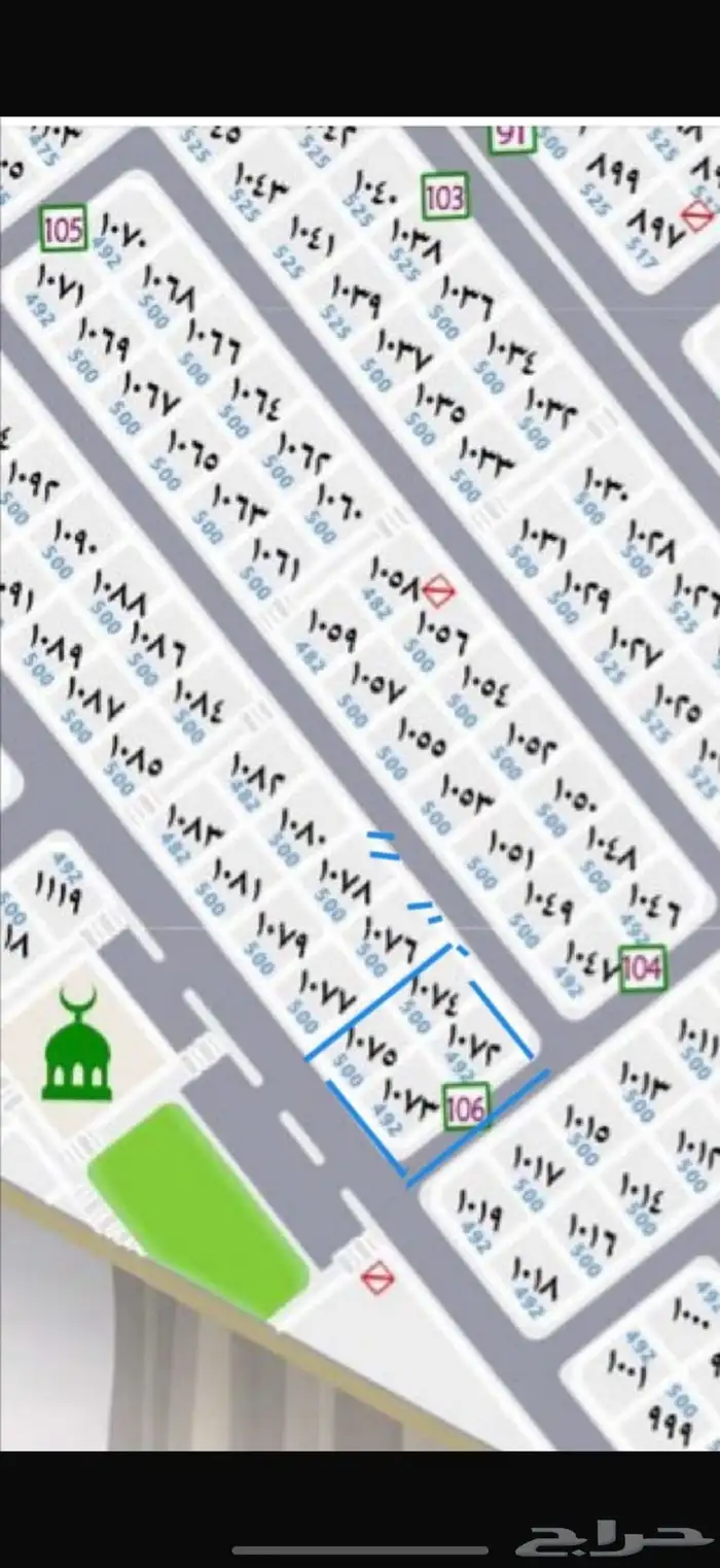 ارض للبيع مخطط العطير الخرج 0