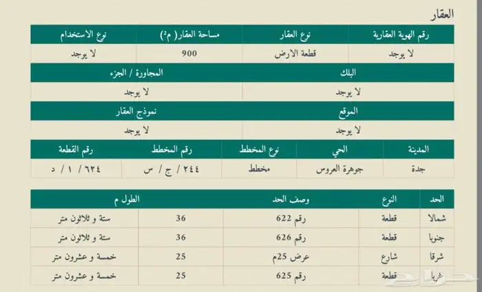 ارض للبيع جوهرة العروس د 244 0