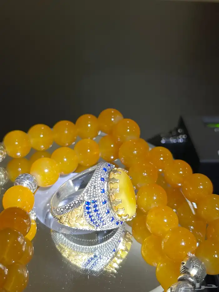 احجار كريمه طبيعي وفضه إيطالي وسبح طبيعي 2