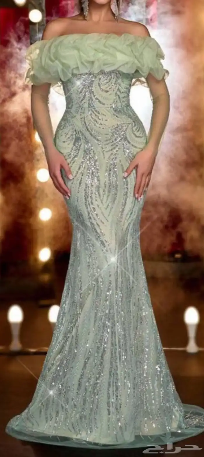 فستان بني باكمام 1