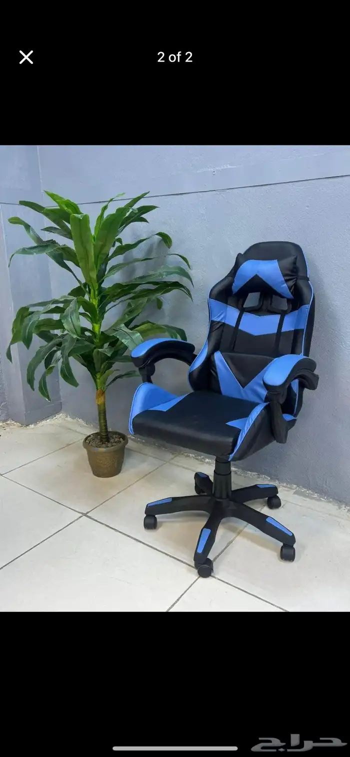 كرسي الألعاب  كرسي الكمبيوتر مع مسند للقدمين ودعم قطني 6