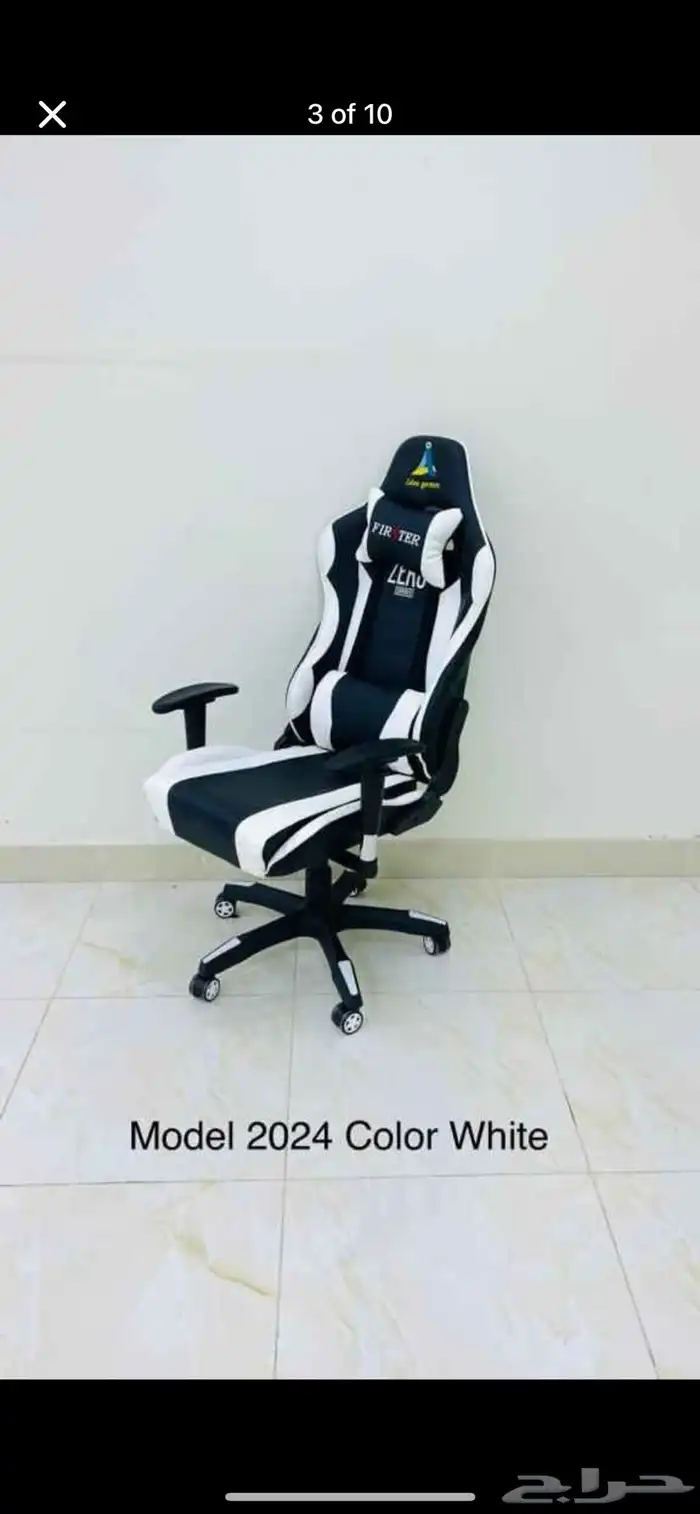 كرسي الألعاب  كرسي الكمبيوتر مع مسند للقدمين ودعم قطني 0