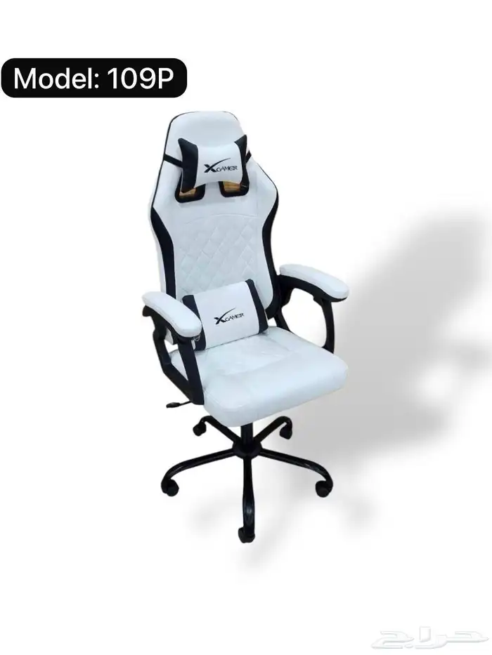 كرسي الألعاب  كرسي الكمبيوتر مع مسند للقدمين ودعم قطني 5
