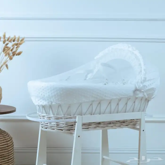 سرير موسى الخشبي للاطفال - سرير مواليد هزاز مع ناموسية 8