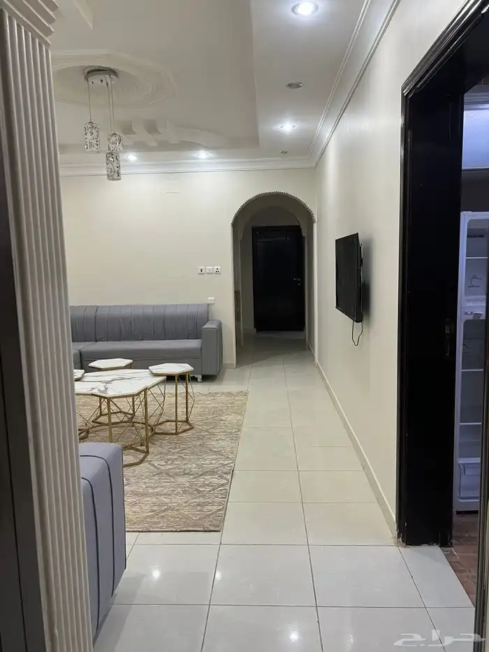 يوجد شقة مفروشة مكونة من أربع صالة بحي البوادي وحوش الأرضي 4