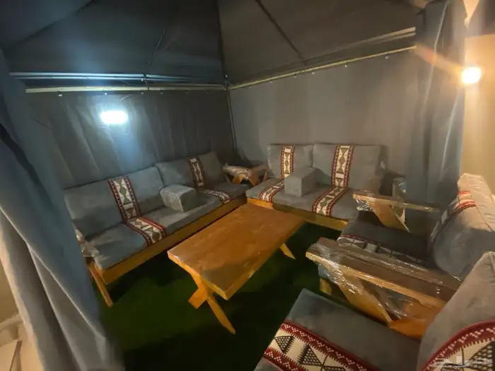 طقم 7 أشخاص خارجي خشب 0