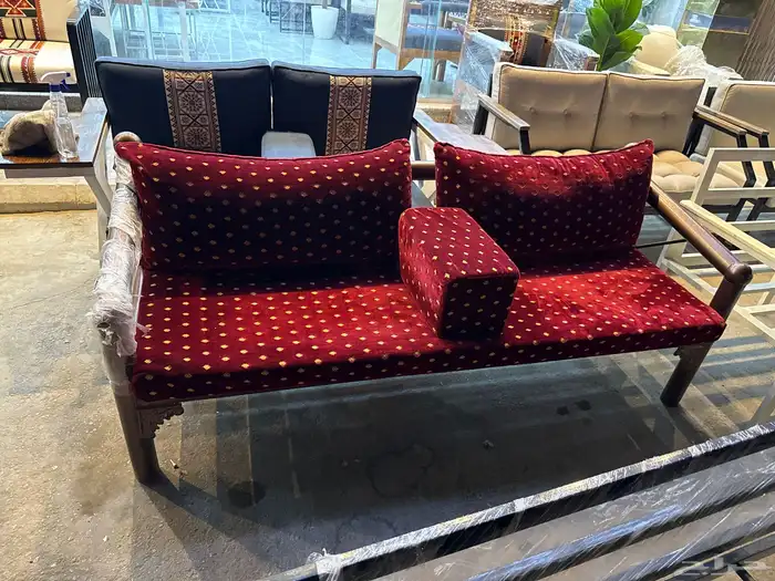 طقم جلسات خارجيه حديدوخشب 4