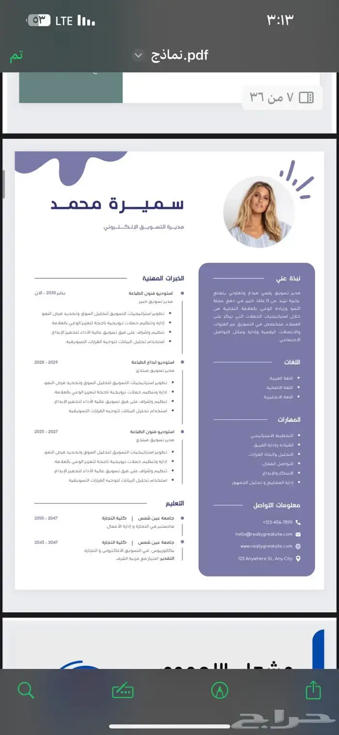 مصمم سيرة ذاتية CV متوافقة لنظام الATS 25