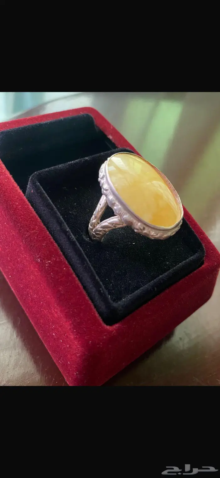 خاتم حجر كهرمان فضه تركي Kahraman stone silver ring 0