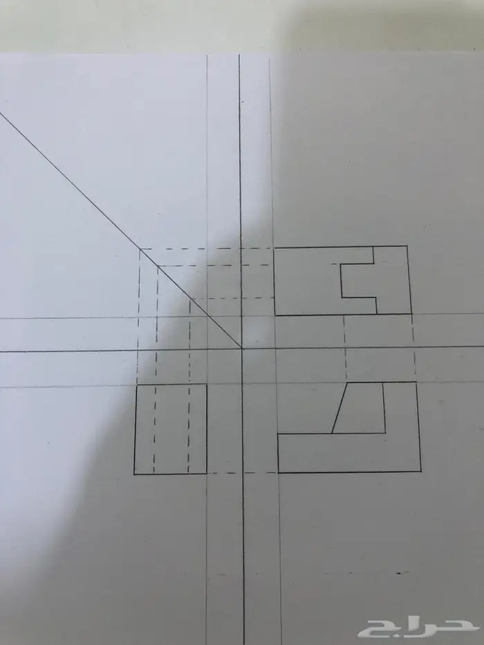 رسم هندسي دراونق لكلية الجبيل والمعهد التقني بالجبيل 5