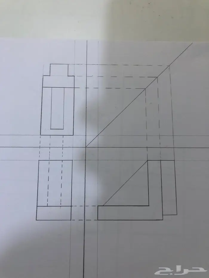 رسم هندسي دراونق لكلية الجبيل والمعهد التقني بالجبيل 6
