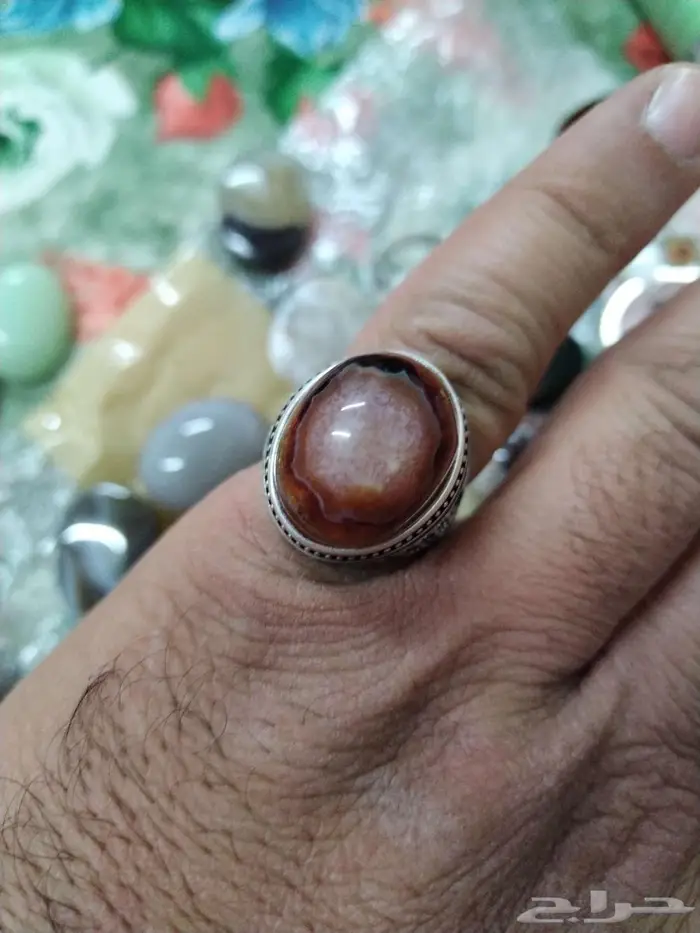 خاتم فضة عيار 925 بصياغه اسم علي وحجر عقيق هندي روعه 7